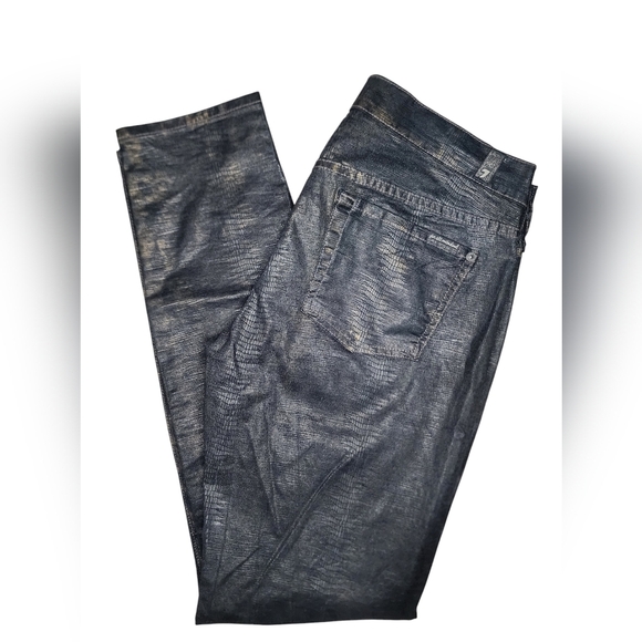 7 FOR ALL MANKIND Women's l skinny second skin jeans, black metallic, size 29 - Picture 5 of 8